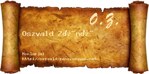 Oszvald Zénó névjegykártya